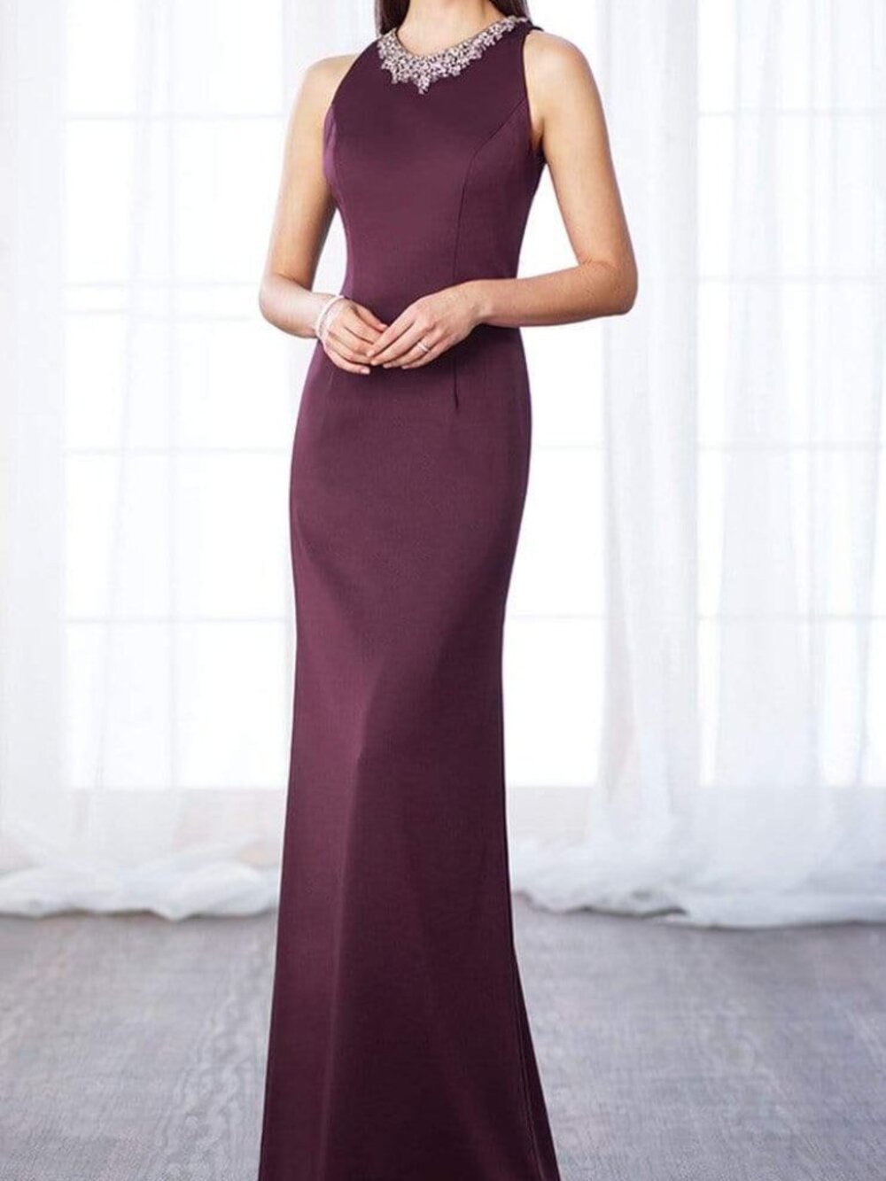 NWT Cameron Blake 116659 with Keyhole Back Formal Gown Eggplant size 8